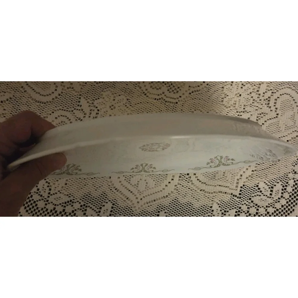Weimar Germany Antique Platter Porcelain Pink & Green  Understated Elegance